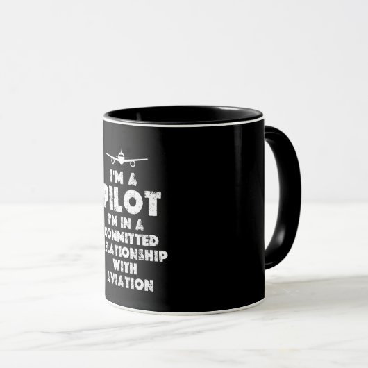 Mug Je suis un pilote amusant (Devant droit)