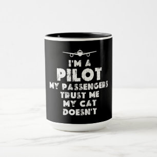 Mug Je suis un pilote amusant AMOUREUX DES CHATS