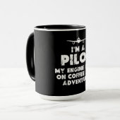 Mug Je suis un pilote amusant | café et aventure (Devant gauche)
