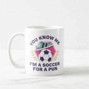 Mug Je suis un soccer pour un jeu de mot
