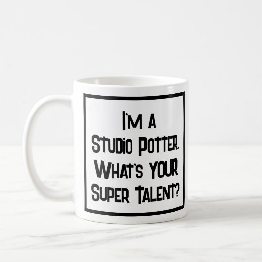 Mug Je suis un Studio Potter. Quel est ton super talen (Gauche)