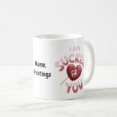 Mug Je suis un Sucker pour vous Groovy Saint-Valentin (Devant droit)
