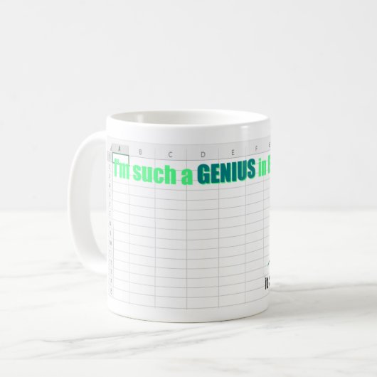 Mug "Je suis un tel génie dans Excel" nerd technologiq (Devant gauche)