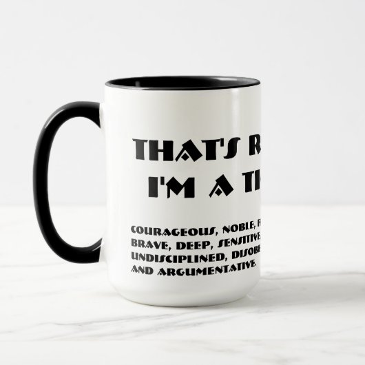 Mug Je suis un tigre. (Gauche)