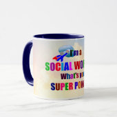 Mug "Je suis un travailleur social" conception populai (Devant gauche)