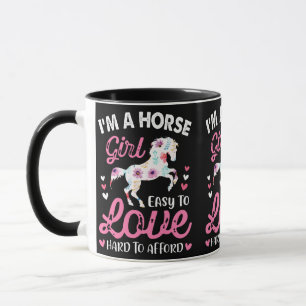 Mug Je suis une fille de cheval facile à aimer diffici