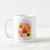 Mug Je Suis une Fille du Roi Affirmation Florale (Gauche)