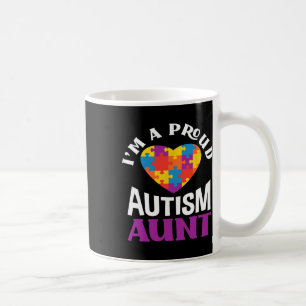 Mug Je suis une tante fière de l'autisme Puzzle Cœur S