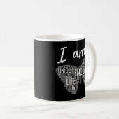 Mug Je Suis Unique Loi Forte d'Attraction Affirmation (Devant droit)
