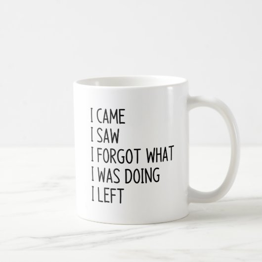 Mug Je suis venu, j'ai vu que j'avais oublié ce que je (Droite)