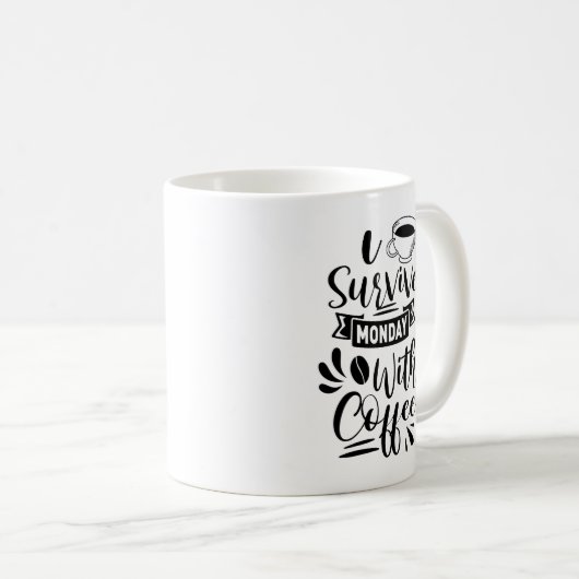 Mug Je Survis Lundi Avec Du Café (Devant droit)