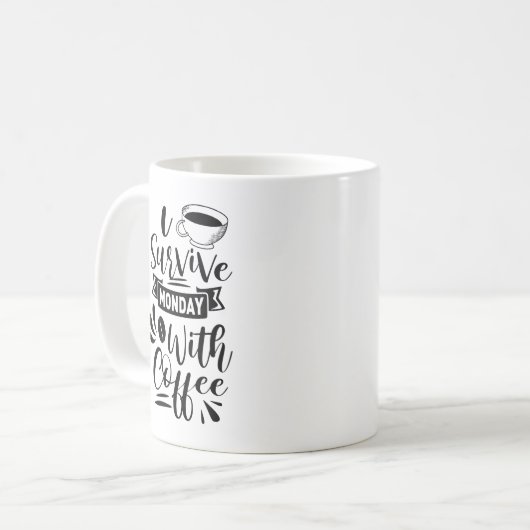 Mug Je Survis Lundi Avec Du Café (Devant gauche)