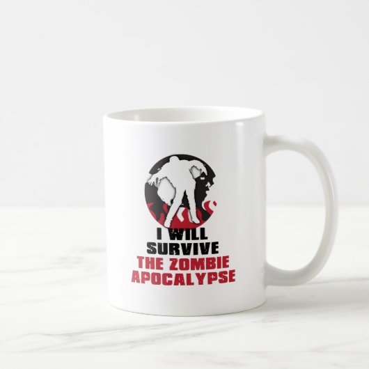 Mug Je survivrai à l'apocalypse de zombi (Droite)