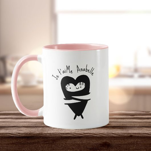Mug Je T’aime Heart Hug Sweet Nom personnalisé Plein d