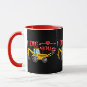 Mug Je t'ai creusé Backhoe Valentine (Gauche)