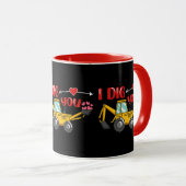 Mug Je t'ai creusé Backhoe Valentine (Devant droit)