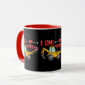 Mug Je t'ai creusé Backhoe Valentine (Devant gauche)