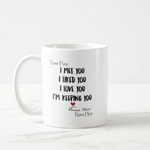 Mug je t'ai rencontré je t'aimais je t'aime je te gard