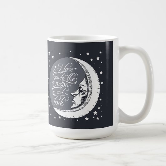 Mug Je t'aime à la lune et au dos (Droite)