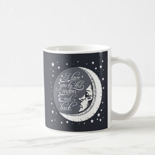 Mug Je t'aime à la lune et au dos (Droite)