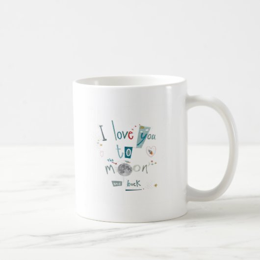 Mug Je t'aime à la lune et au dos (Droite)