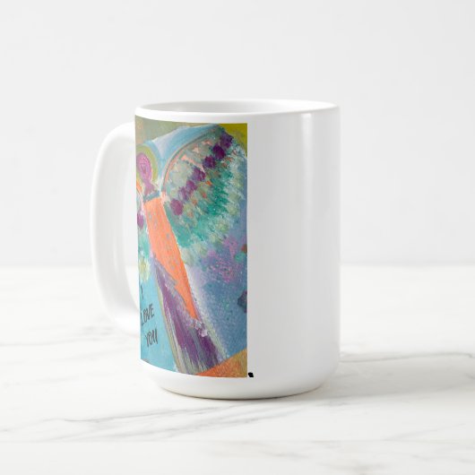Mug JE T'AIME ange avec art original (Devant gauche)