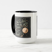 Mug Je t'aime au noir de lune et de dos (Devant gauche)