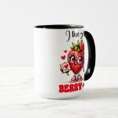 Mug Je t'aime baie beaucoup drôle fraise mignon cadeau (Devant droit)