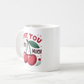 Mug Je t'aime beaucoup cerise (Devant gauche)