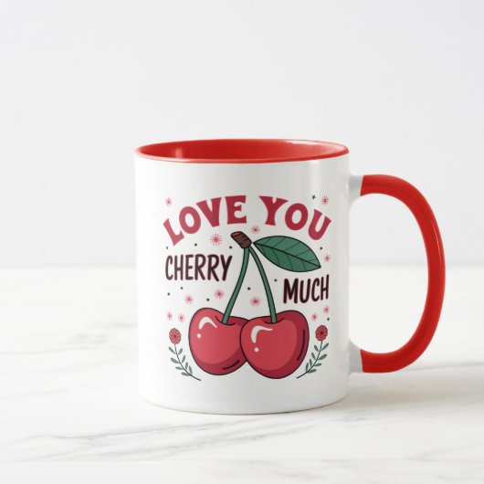 Mug Je t'aime beaucoup cerise (Droite)