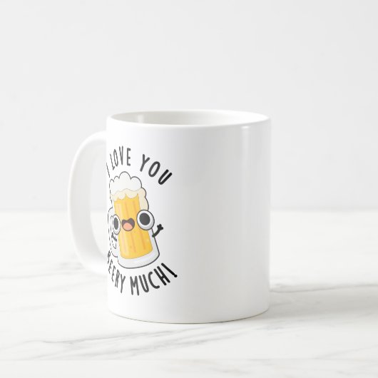 Mug Je T'Aime Beery Beaucoup Drôle Boire Pun (Devant gauche)
