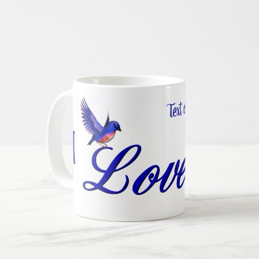 Mug Je t'aime Bluebird Personnalisé (Devant gauche)