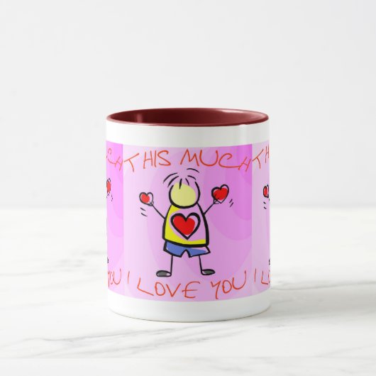 Mug Je t'aime ce beaucoup de (1) (Centre)