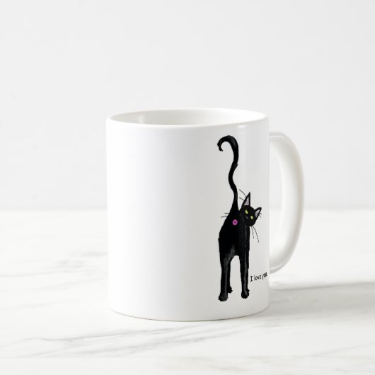 Mug Je t'aime, chat (Devant droit)
