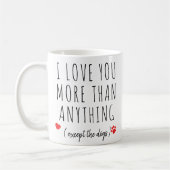 Mug Je t'aime Chien Valentines Jour (Gauche)