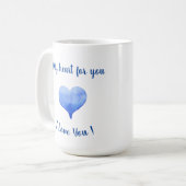 Mug Je t'aime Coeur Bleu mignon Saint Valentin (Devant gauche)