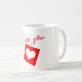 Mug Je t'aime coeur rouge (Devant droit)