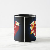 Mug Je t'aime, coeur rouge/roses blancs (Centre)