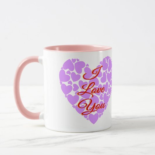 Mug Je t'aime coeurs de la Saint-Valentin (Gauche)