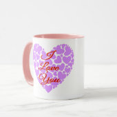 Mug Je t'aime coeurs de la Saint-Valentin (Devant gauche)