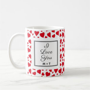 Mug Je t'aime Coeurs rouges Valentines Jour Personnali