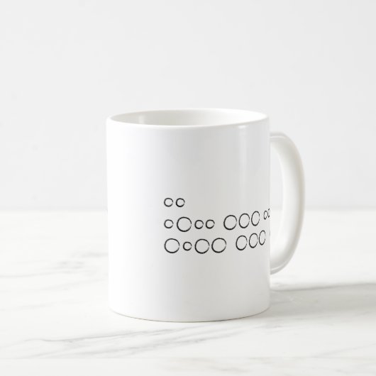 Mug "Je t'aime" dans le code Morse, cercles (Devant droit)