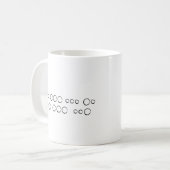 Mug "Je t'aime" dans le code Morse, cercles (Devant gauche)
