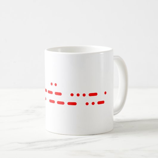Mug Je t'aime dans Red Morse Code (Devant droit)
