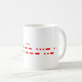 Mug "Je t'aime" dans Red Morse Code (Devant droit)