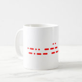 Mug "Je t'aime" dans Red Morse Code (Devant gauche)