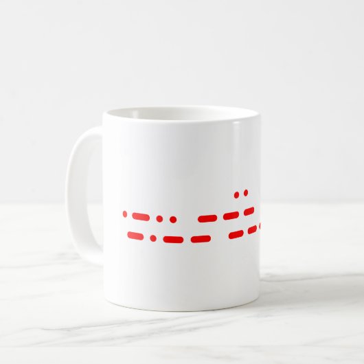 Mug "Je t'aime" dans Red Morse Code (Devant gauche)