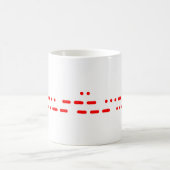 Mug "Je t'aime" dans Red Morse Code (Centre)