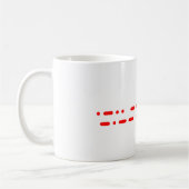 Mug "Je t'aime" dans Red Morse Code (Gauche)