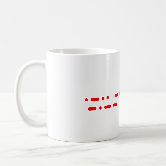 Mug "Je t'aime" dans Red Morse Code (Gauche)